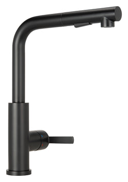 Stainless steel kitchen tap Mizzo Mauro Black with spray - brush function