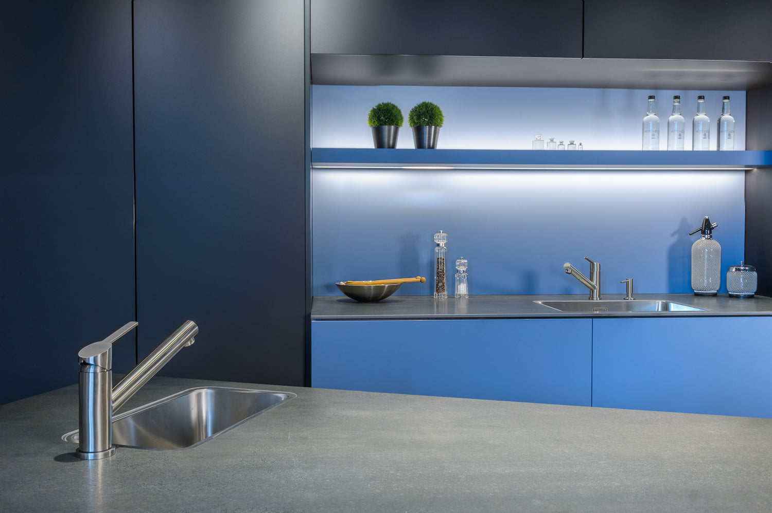 Mizzo Petito kitchen tap brushed steel