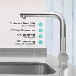 Mizzo Avori kitchen tap brushed steel