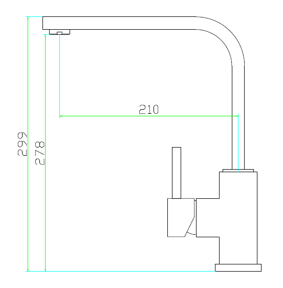 Mizzo sQare kitchen tap brushed steel