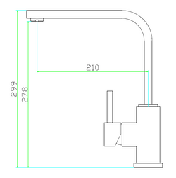 Mizzo sQare kitchen tap brushed steel